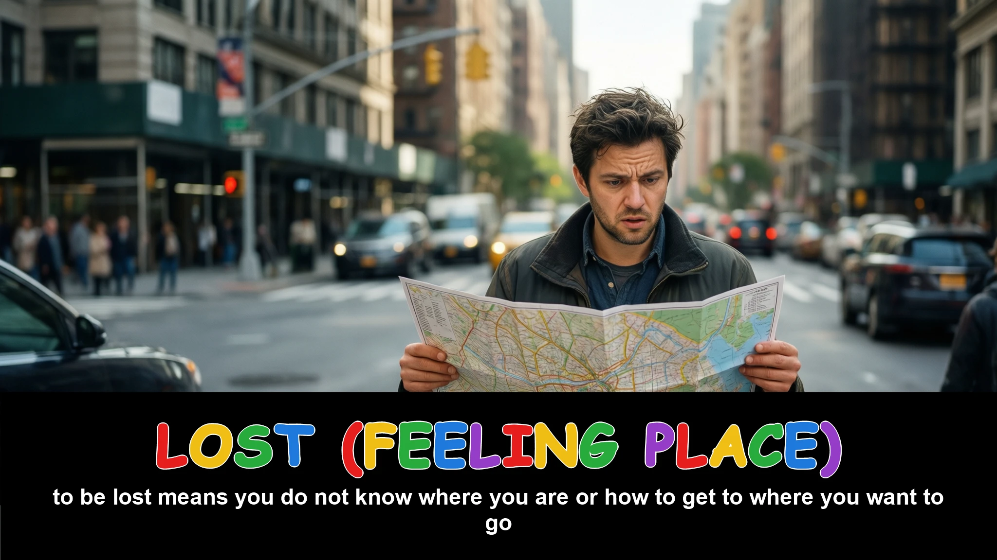 English Illustration for lost (feeling place)